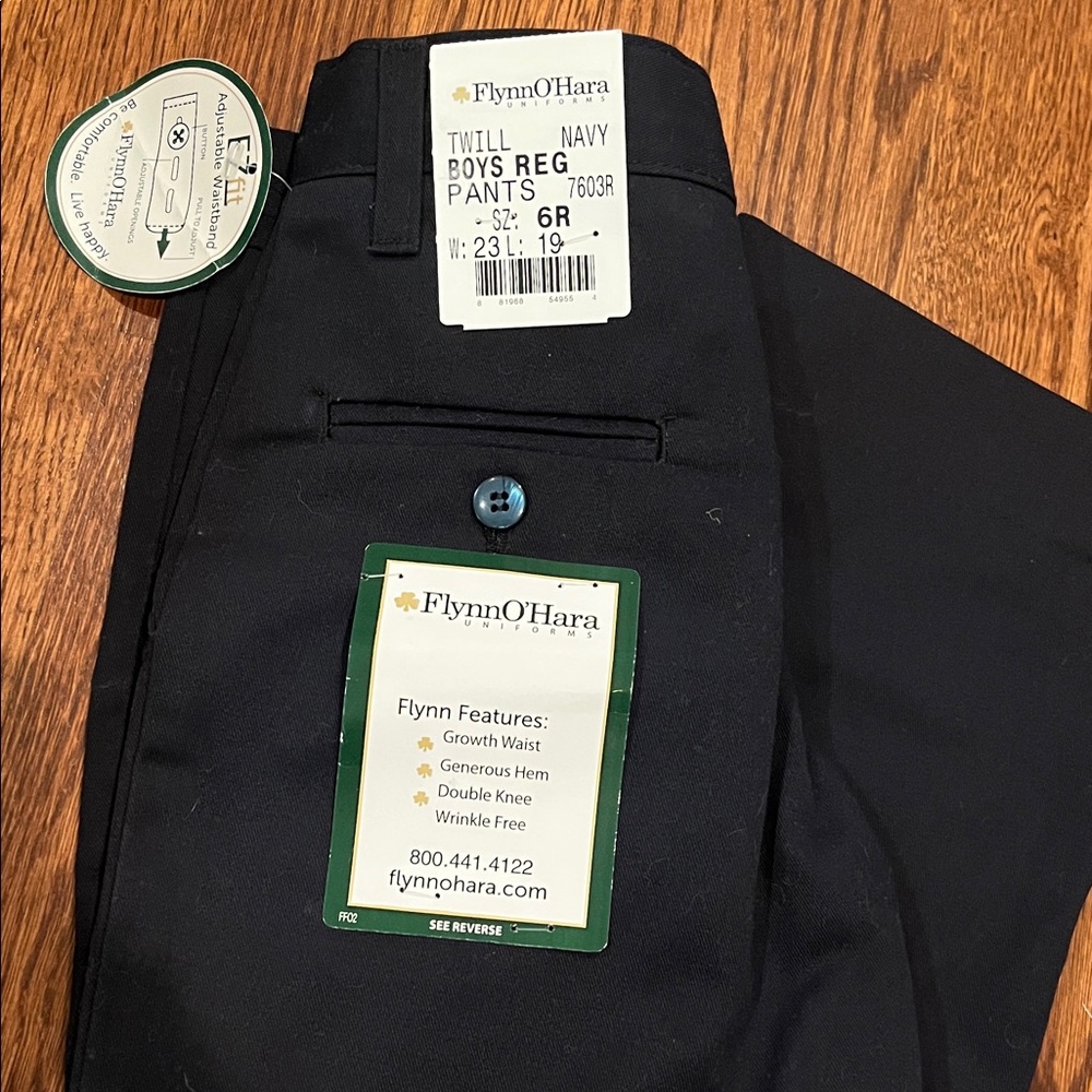 Boys' Navy Twill Dress Pants